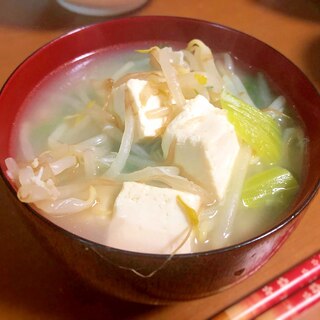 帆立と豆腐の中華風スープ